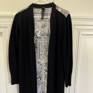 Chico's 3/4 length Black and White Sweater